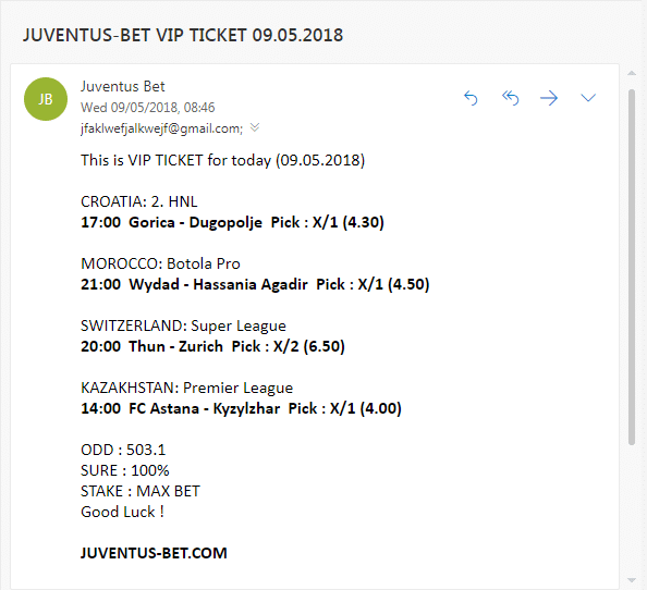 JUVENTUS BET VIP TICKET 09.05.2018