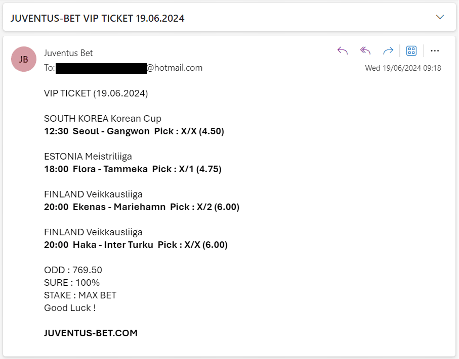 Vip Ticket Offer Fixed Matches