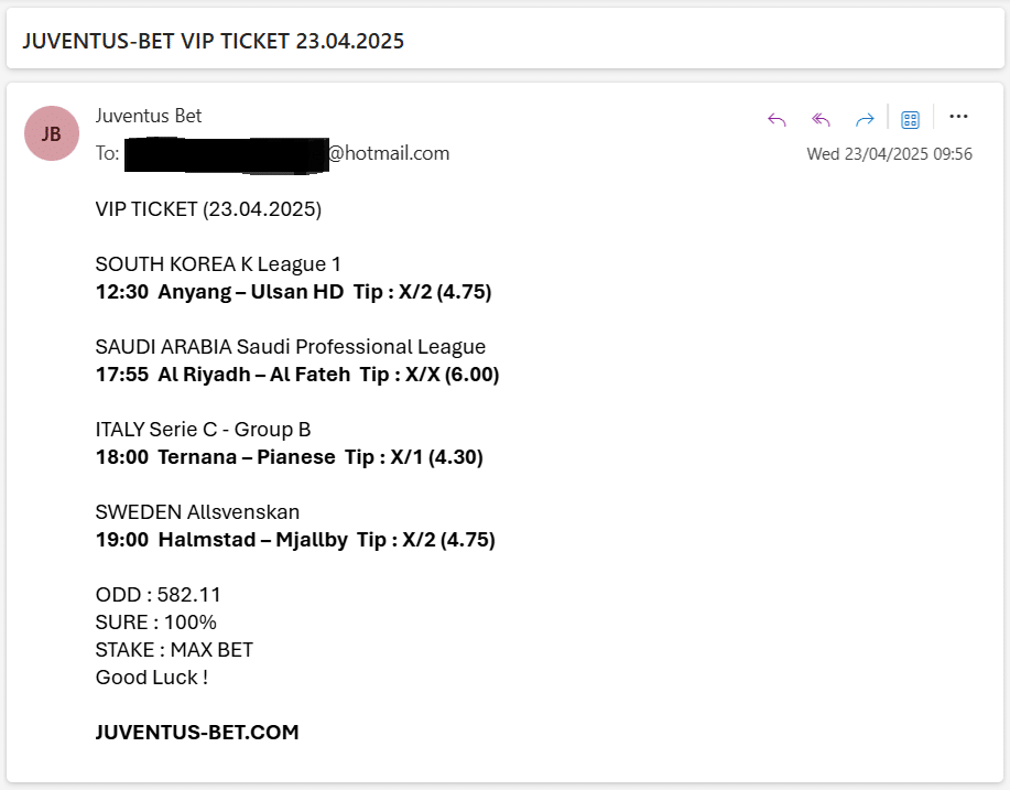 Vip Ticket Fixed Matches
