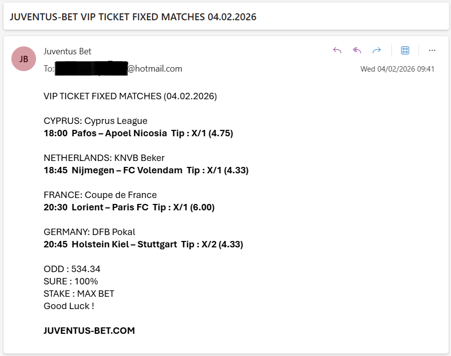 Vip Ticket Fixed Matches